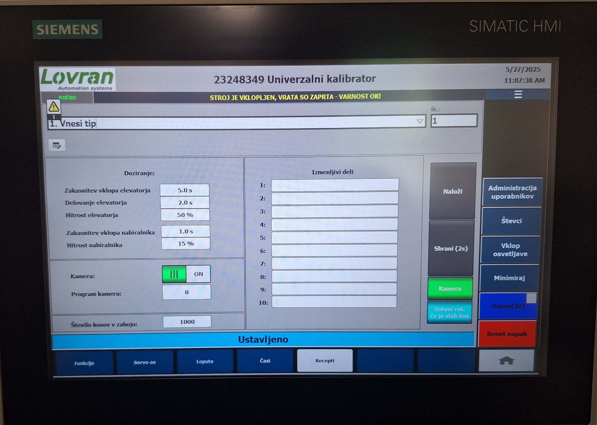 Siemens SIMATIC HMI uporabniški vmesnik